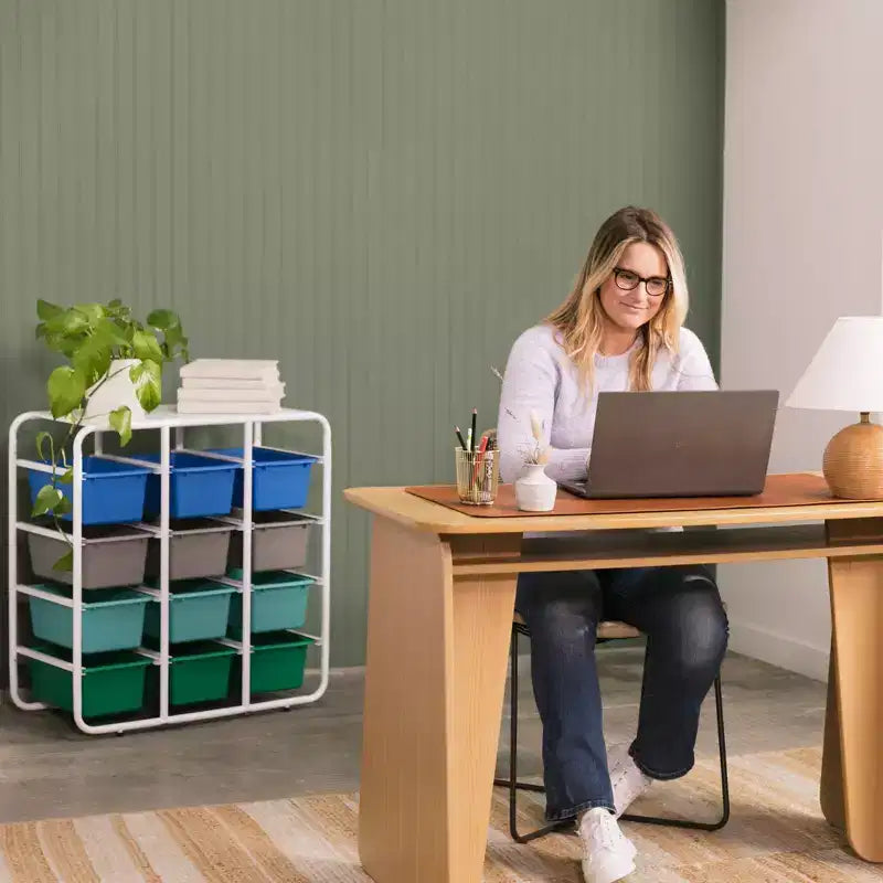 Étagère de rangement 4 niveaux ECR4Kids avec 12 bacs 4x3 polyvalente