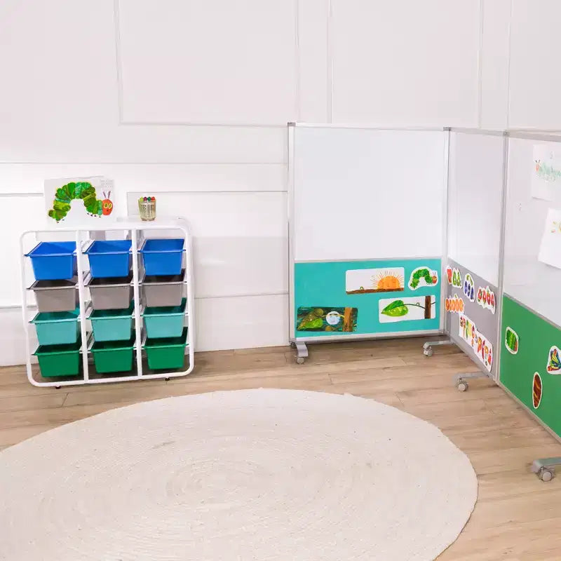 Étagère de rangement 4 niveaux ECR4Kids avec 12 bacs 4x3 polyvalente