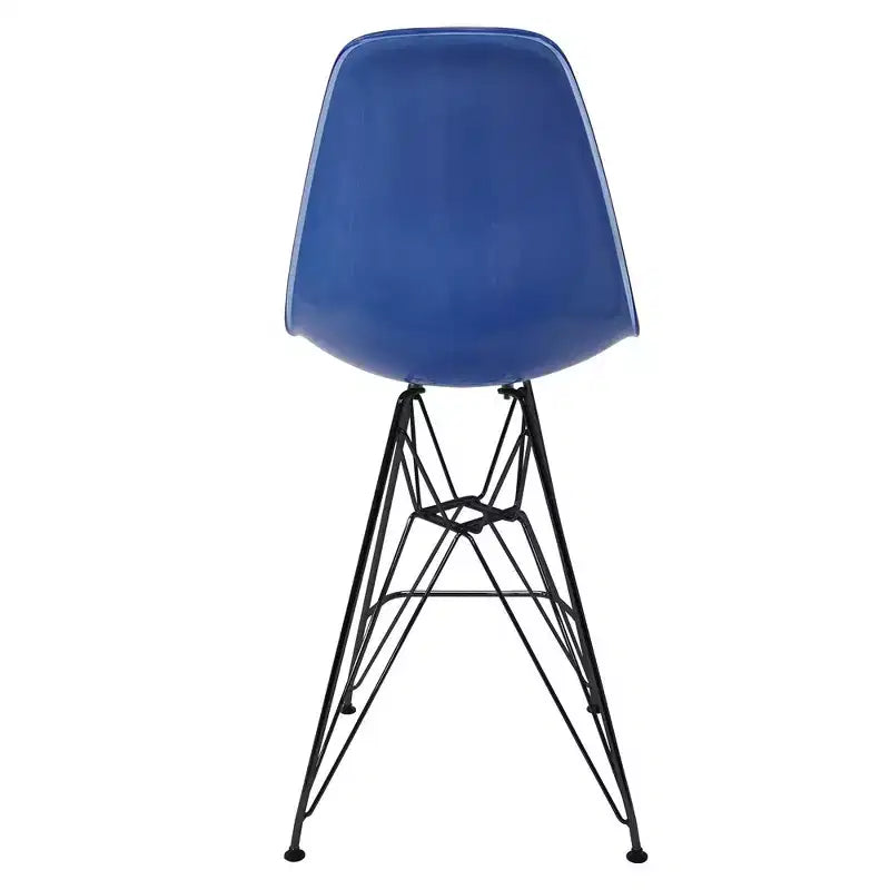 Tabouret de bar en acrylique de style moderne du milieu du siècle avec base en acier noir, parfait pour la cuisine, la salle à manger, le bar ou le salon.