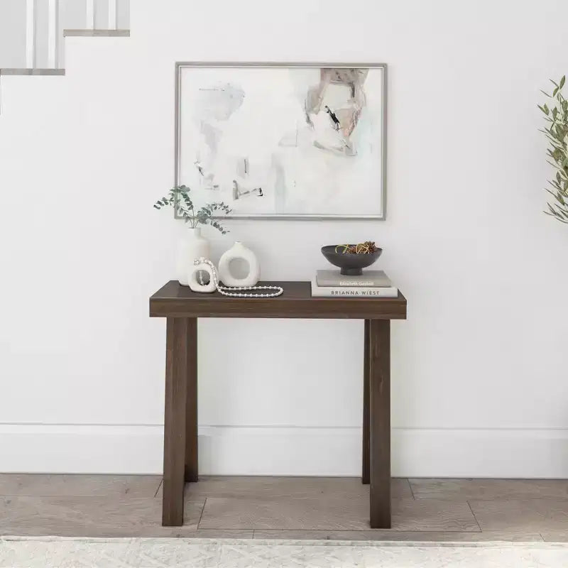 Console en bois massif Style ferme classique Table de canapé Table d'entrée étroite pour couloir
