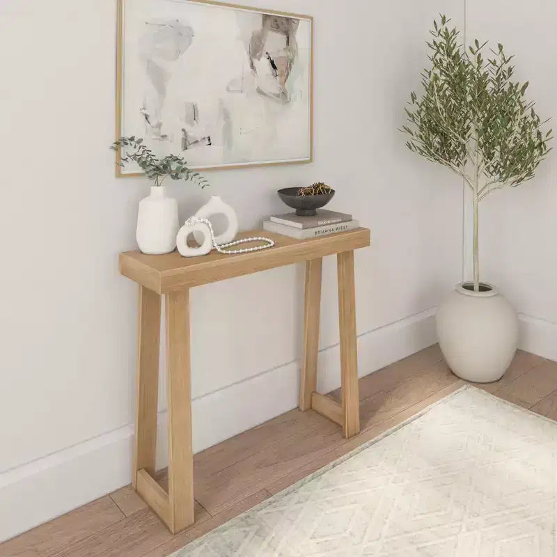 Console en bois massif Style ferme classique Table de canapé Table d'entrée étroite pour couloir