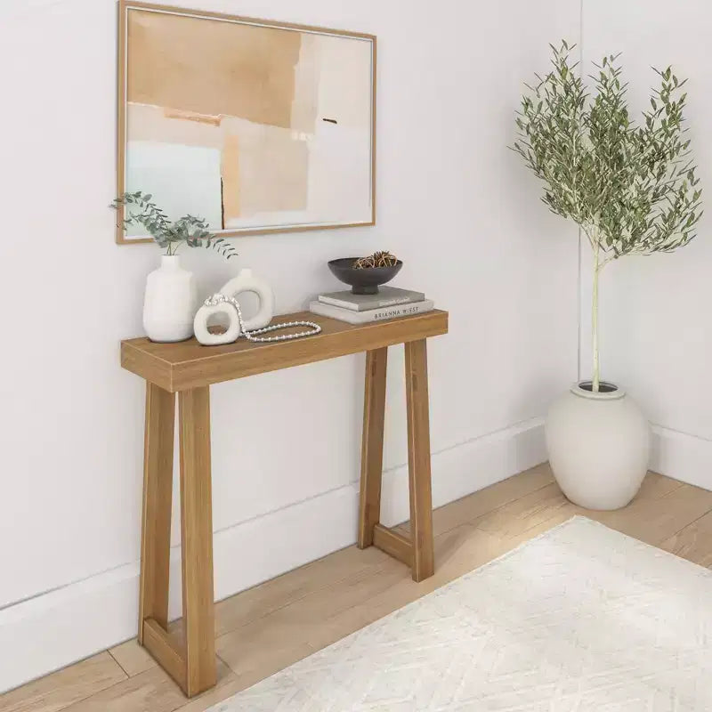 Plank+Beam 36 Solid Wood Console Table Classic Farmhouse Style Sofa Table Narrow Entryway Table for Hallway