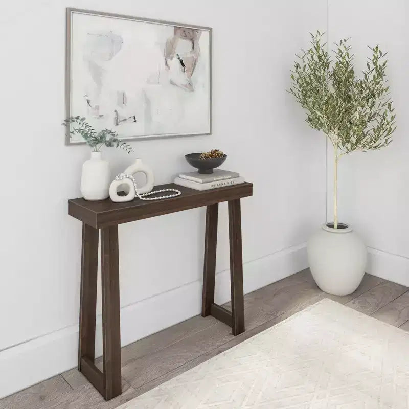 Console en bois massif Style ferme classique Table de canapé Table d'entrée étroite pour couloir