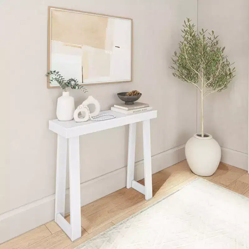Console en bois massif Style ferme classique Table de canapé Table d'entrée étroite pour couloir
