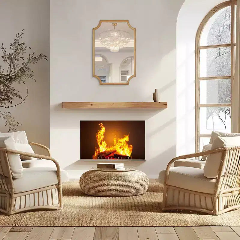 Miroir mural en bois naturel