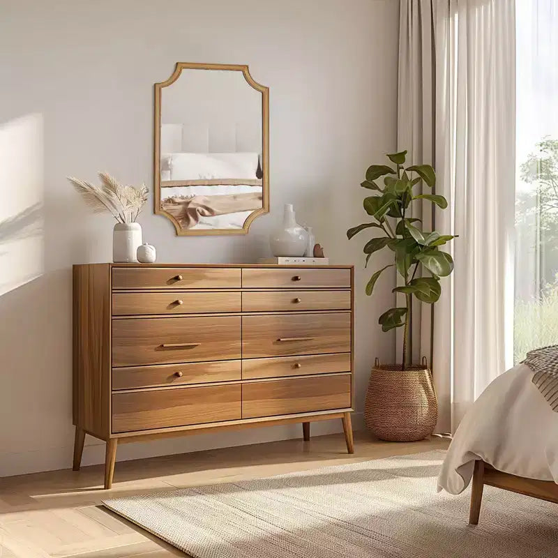 Miroir mural en bois naturel