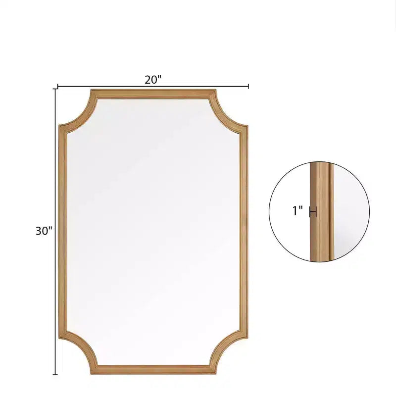 Miroir mural en bois naturel