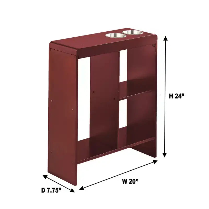 Table d'appoint fine avec porte-gobelets et étagères intégrées