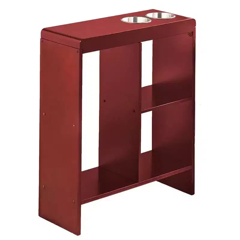 Table d'appoint fine avec porte-gobelets et étagères intégrées