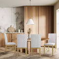 HomePop Set of 2 Upholstered Wood Apron Dining Chairs Plywood Frame 300 lbs Capacity